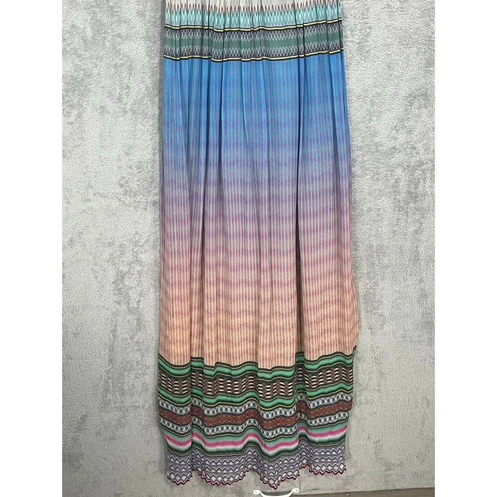 Anthropologie Tanvi Kedia Maxi Dress Size 00 Boho Sunset Embroidered Beaded Flaw